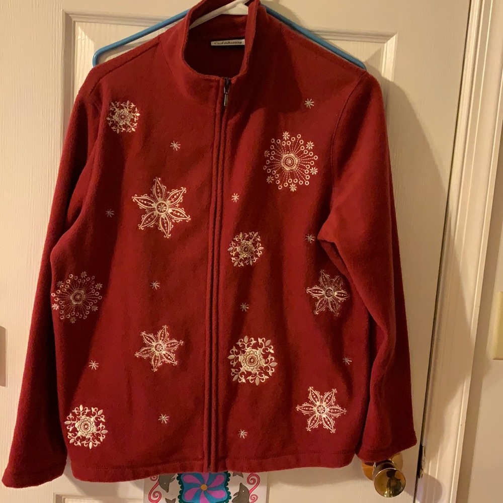 Croft & Barrow snowflake zipper front sweater (4)